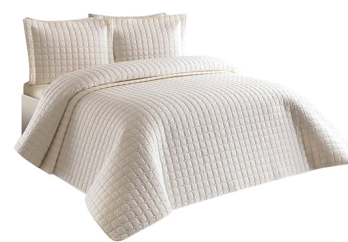 L'essentiel linge de maison Estiva - Cream Juego de colcha doble L'essentiel linge de maison Estiva - Cream Juego de colcha doble